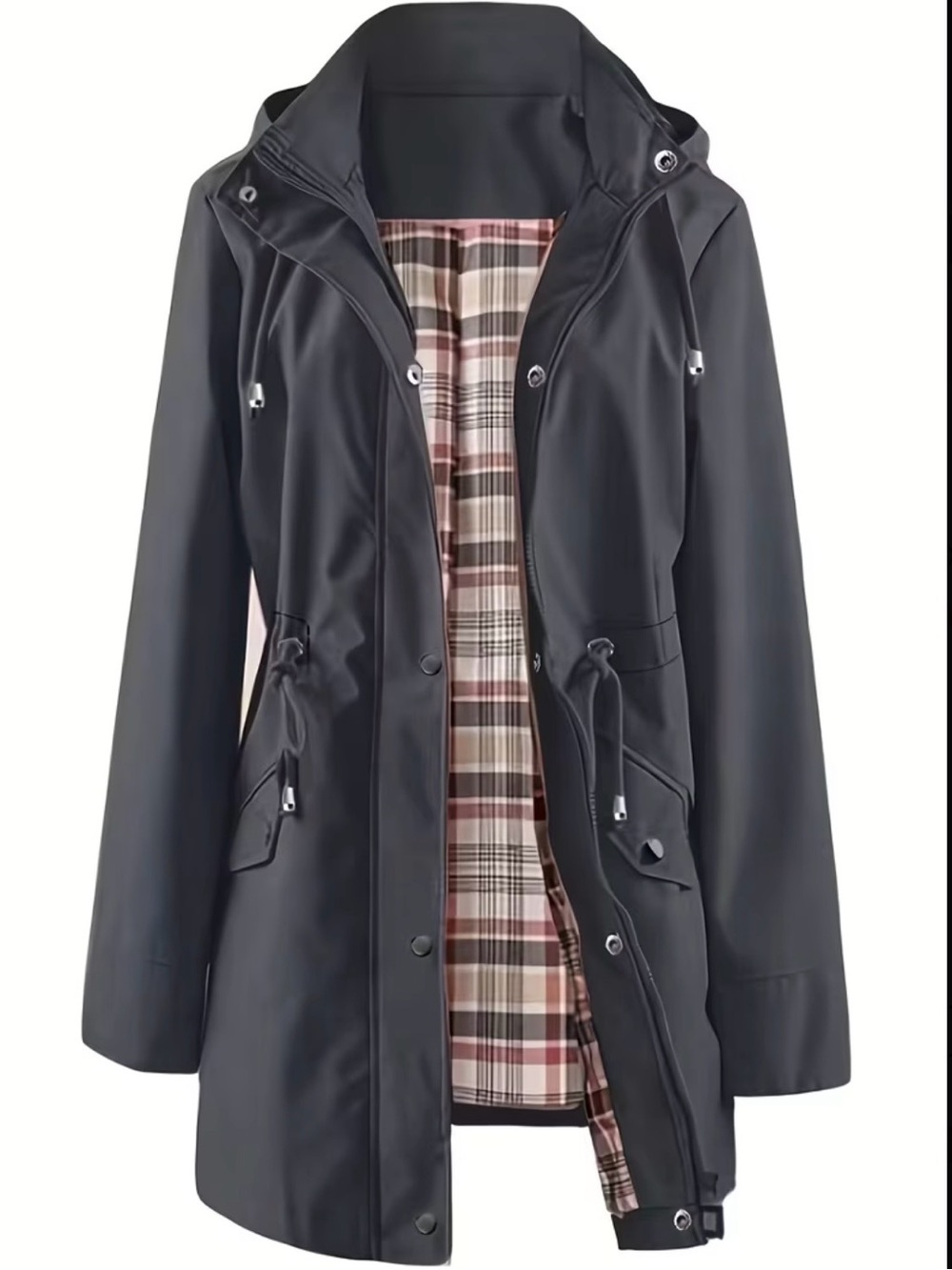 Women's Lightweight Hooded Drawstring Waist Outdoor Jacket - Picture 1 of 12